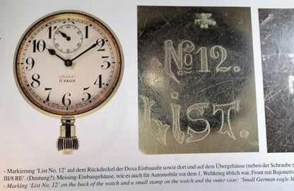 Union Horlogére Jasta Borduhr Einbauuhr Zeppelin Luftschiff Fliegertruppe Wk1 - Sammler - Uhren