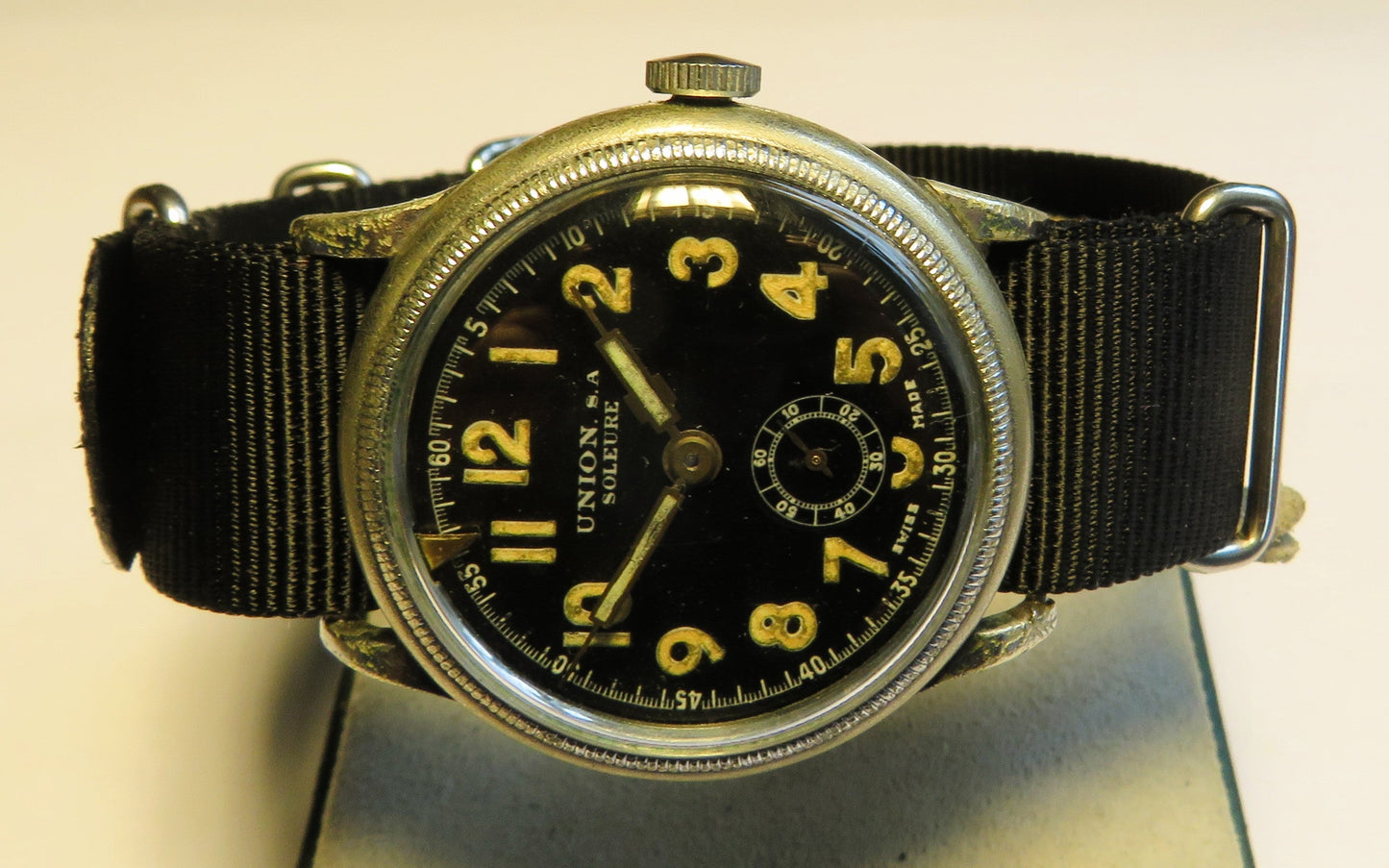 Union Soleure frühe Pfeilindex Fliegeruhr Pilot Watch Reichsluftwaffe 1930 WK2 - Sammler - Uhren