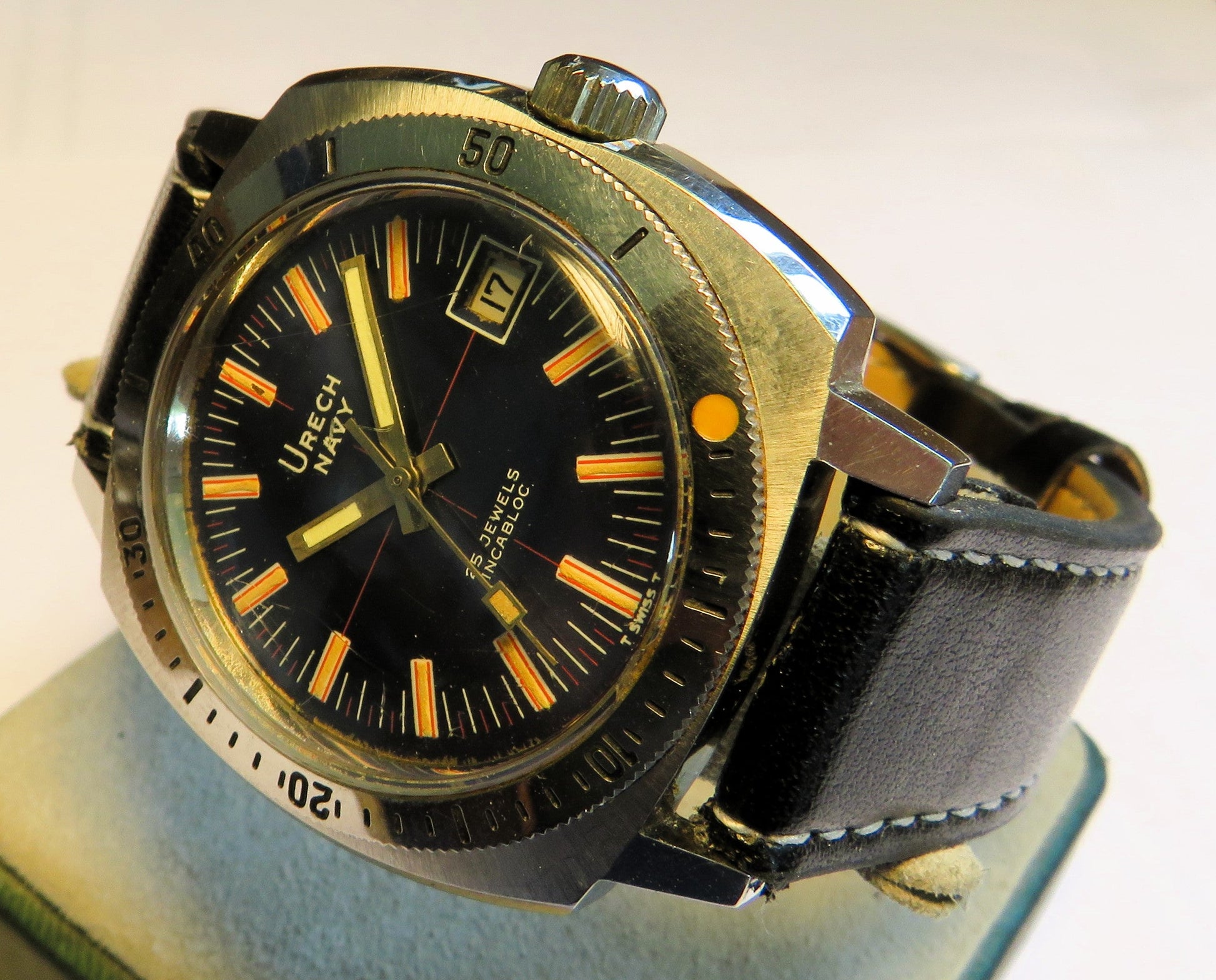 Urech Navy Automatik Diver 200m Baby Panerai ETA 2782 INCABLOC drehbare Lünette - Sammler - Uhren