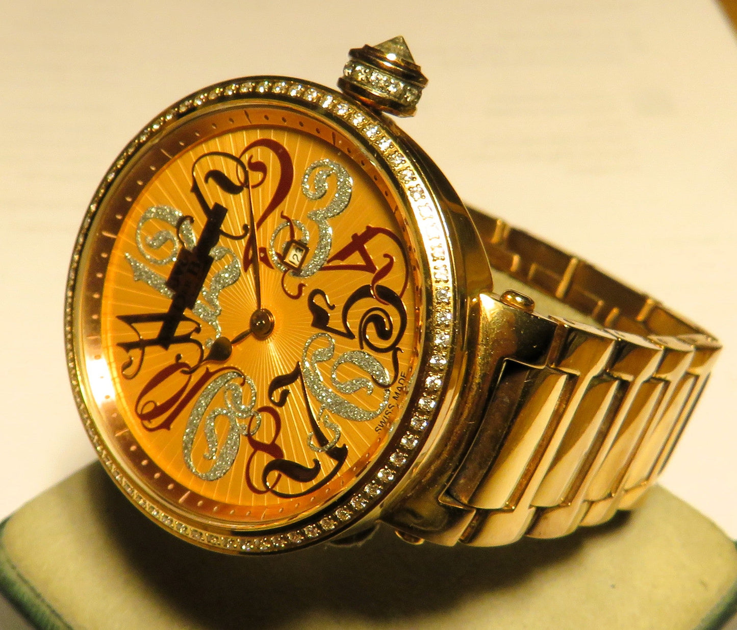 Van Der Bauwede Neb - k Cal. 98 Luxus HAU 100 x Diamant Lünette Quarz 42mm - Sammler - Uhren