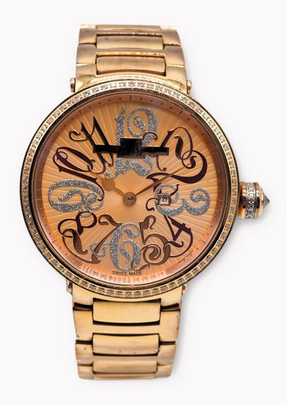 Van Der Bauwede Neb - k Cal. 98 Luxus HAU 100 x Diamant Lünette Quarz 42mm - Sammler - Uhren