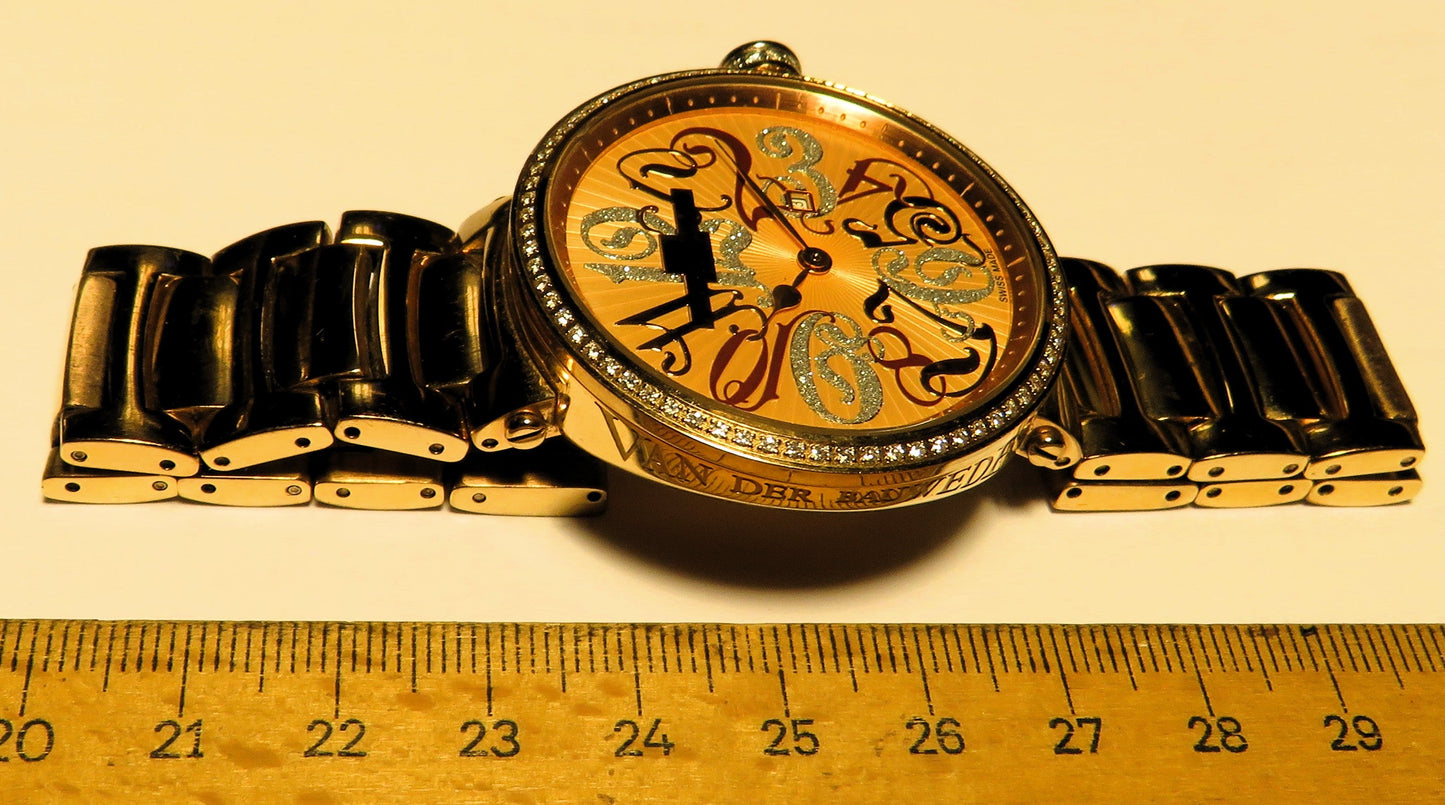 Van Der Bauwede Neb - k Cal. 98 Luxus HAU 100 x Diamant Lünette Quarz 42mm - Sammler - Uhren