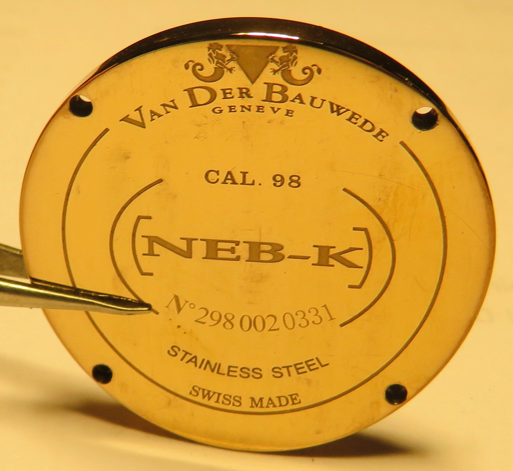 Van Der Bauwede Neb - k Cal. 98 Luxus HAU 100 x Diamant Lünette Quarz 42mm - Sammler - Uhren