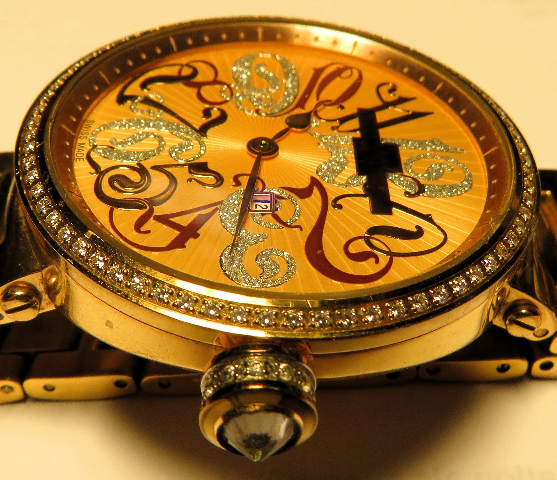 Van Der Bauwede Neb - k Cal. 98 Luxus HAU 100 x Diamant Lünette Quarz 42mm - Sammler - Uhren