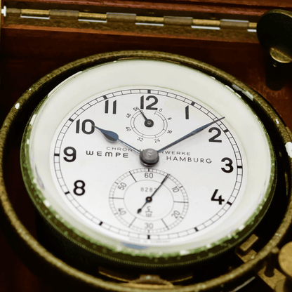WEMPE Marinechronometer Bundeswehr Versorgungsnummer 6645 - 12 - 127 - 7670 ca. 1968 - Sammler - Uhren