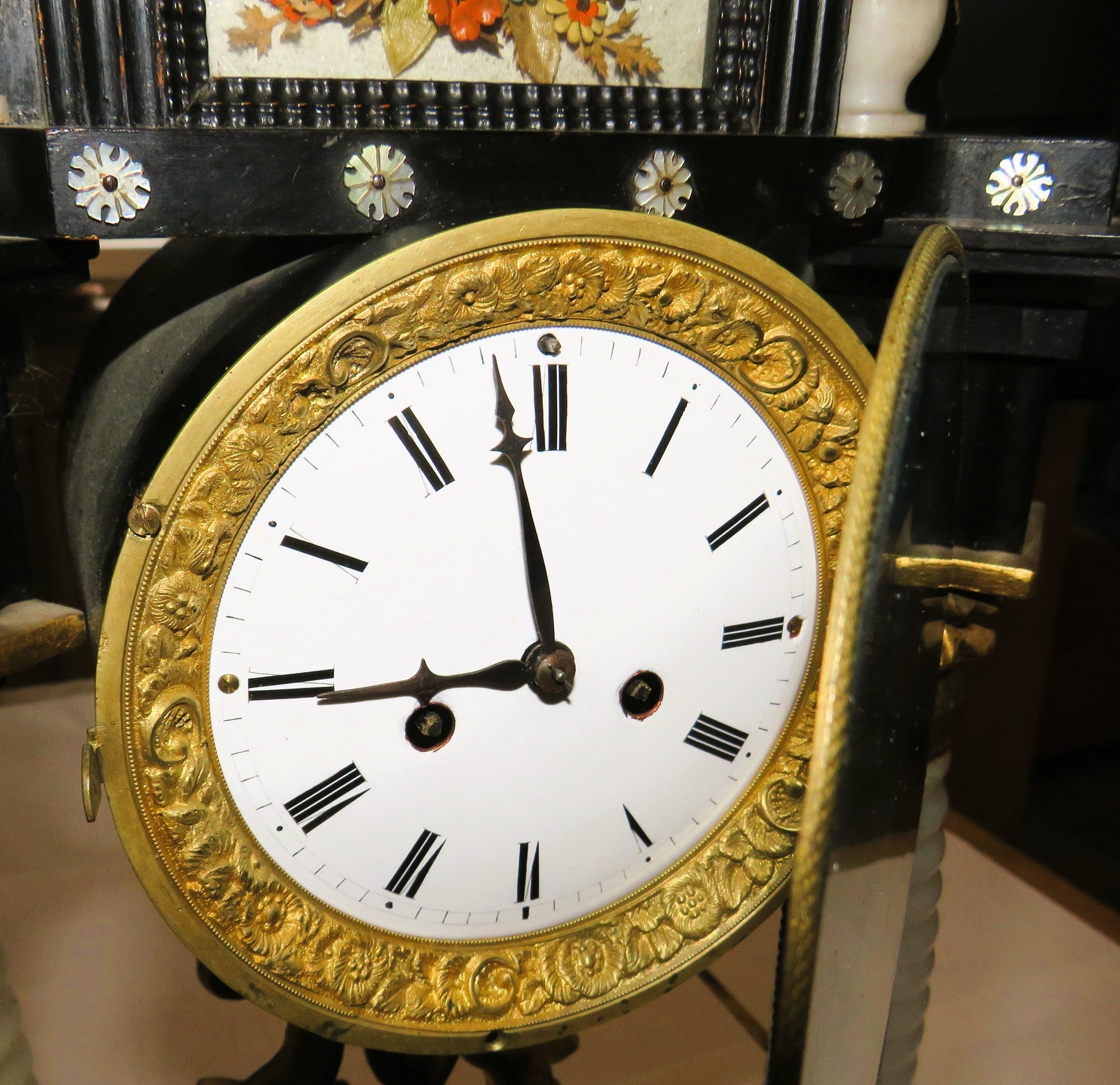 Wiener Portaluhr antik 54cm Stundenschlag Stockuhr Repetition Alabaster Säulen - Sammler - Uhren