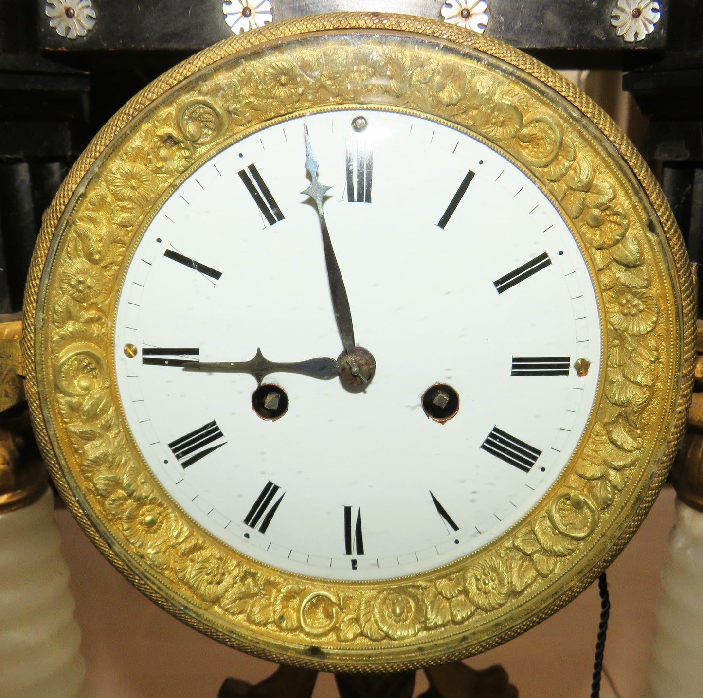 Wiener Portaluhr antik 54cm Stundenschlag Stockuhr Repetition Alabaster Säulen - Sammler - Uhren