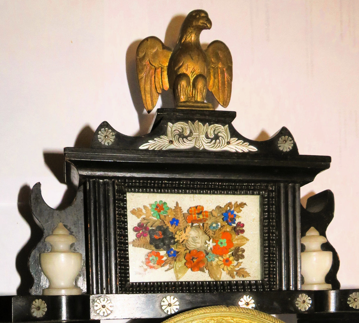 Wiener Portaluhr antik 54cm Stundenschlag Stockuhr Repetition Alabaster Säulen - Sammler - Uhren