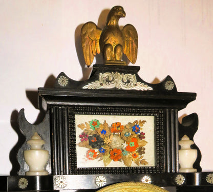 Wiener Portaluhr antik 54cm Stundenschlag Stockuhr Repetition Alabaster Säulen - Sammler - Uhren