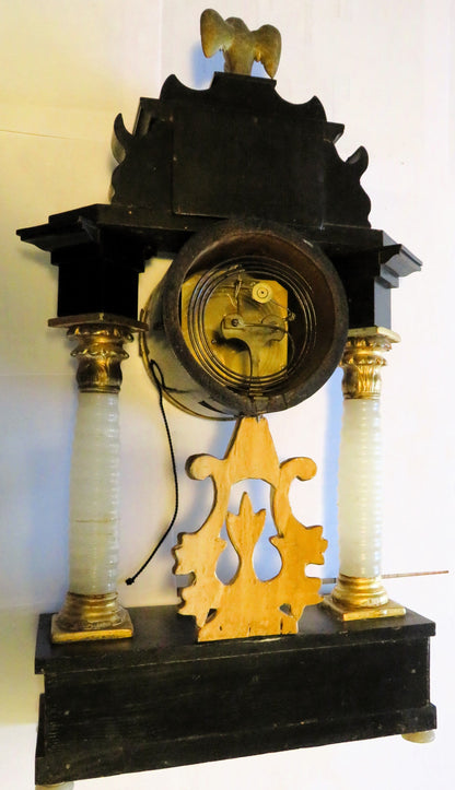 Wiener Portaluhr antik 54cm Stundenschlag Stockuhr Repetition Alabaster Säulen - Sammler - Uhren