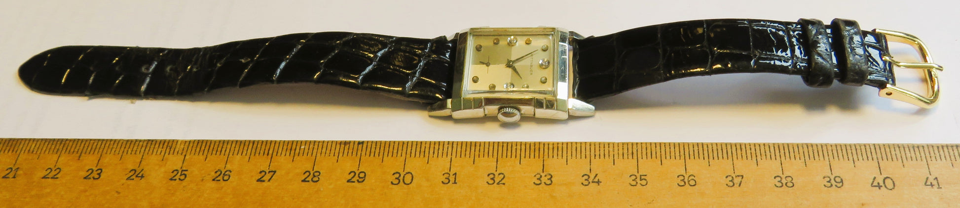 Wittnauer Diamant Brillant Armbanduhr Herren unisex ca. 1960 10K goldfilled - Sammler - Uhren
