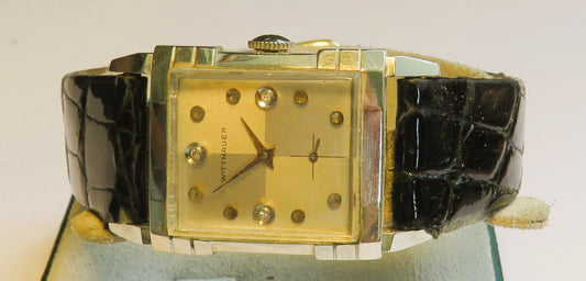 Wittnauer Diamant Brillant Armbanduhr Herren unisex ca. 1960 10K goldfilled - Sammler - Uhren