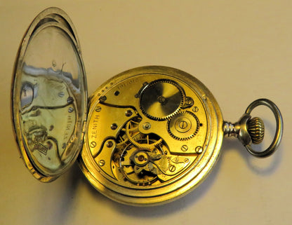 Zenith 0,800 Silber frühe Fliegeruhr Reichsluftwaffe Jasta 1914 WK 1 Richthofen - Sammler - Uhren