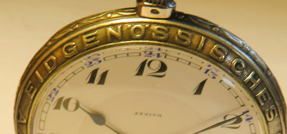 Zenith Sterling Silber Schützenuhr Eidgenössisches Schützenfest Aarau 1924 OVP - Sammler - Uhren