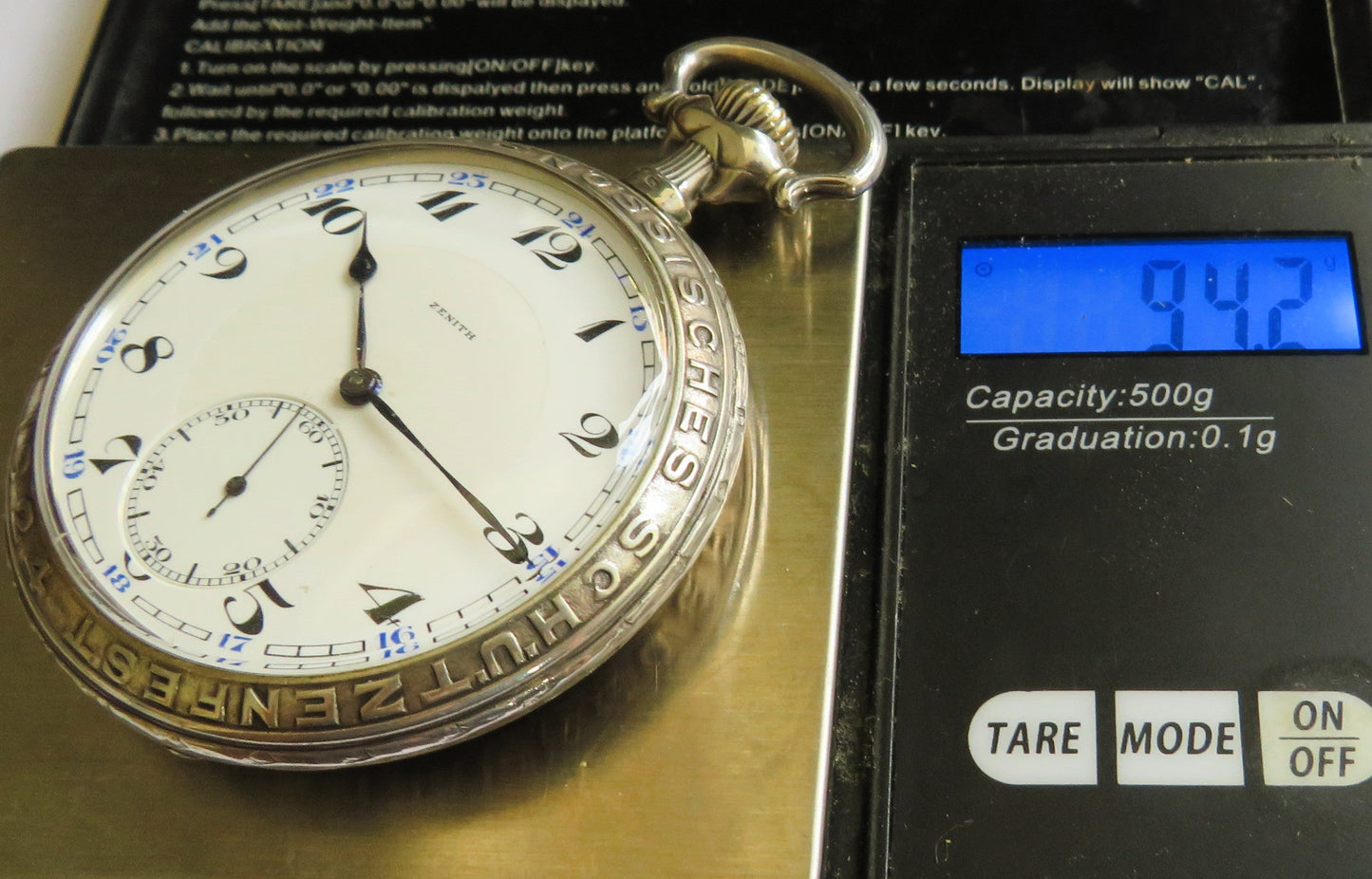 Zenith Sterling Silber Schützenuhr Eidgenössisches Schützenfest Aarau 1924 OVP - Sammler - Uhren