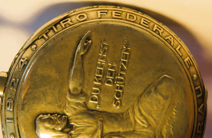 Zenith Sterling Silber Schützenuhr Eidgenössisches Schützenfest Aarau 1924 OVP - Sammler - Uhren