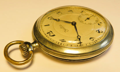 Zentra Cal. 62 Edelstahl Herren Taschenuhr Reichsarbeitsdienst 1938 - Sammler - Uhren