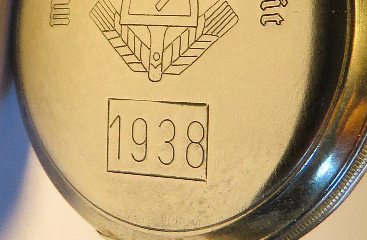Zentra Cal. 62 Edelstahl Herren Taschenuhr Reichsarbeitsdienst 1938 - Sammler - Uhren