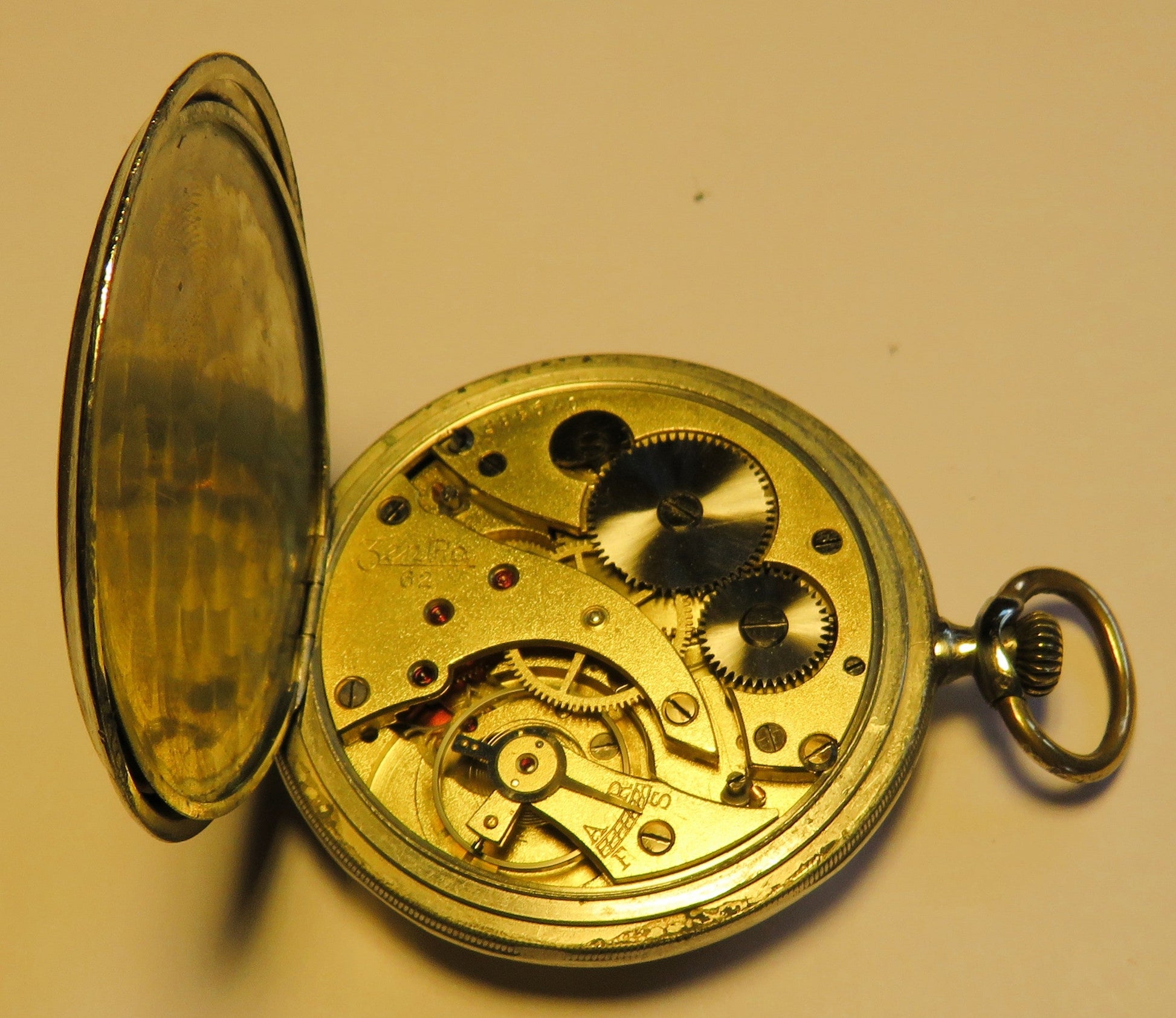 Zentra Cal. 62 Edelstahl Herren Taschenuhr Reichsarbeitsdienst 1938 - Sammler - Uhren