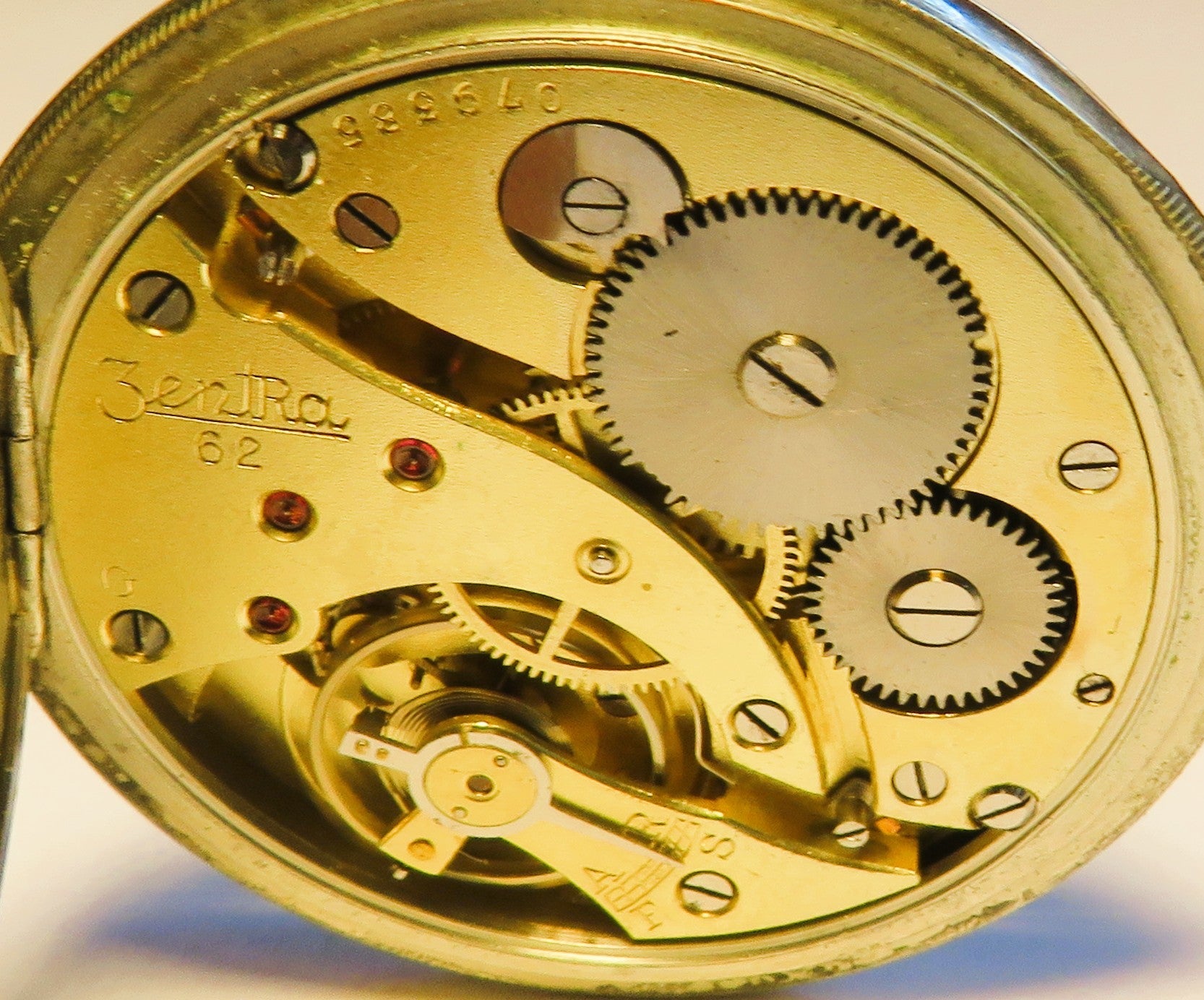 Zentra Cal. 62 Edelstahl Herren Taschenuhr Reichsarbeitsdienst 1938 - Sammler - Uhren