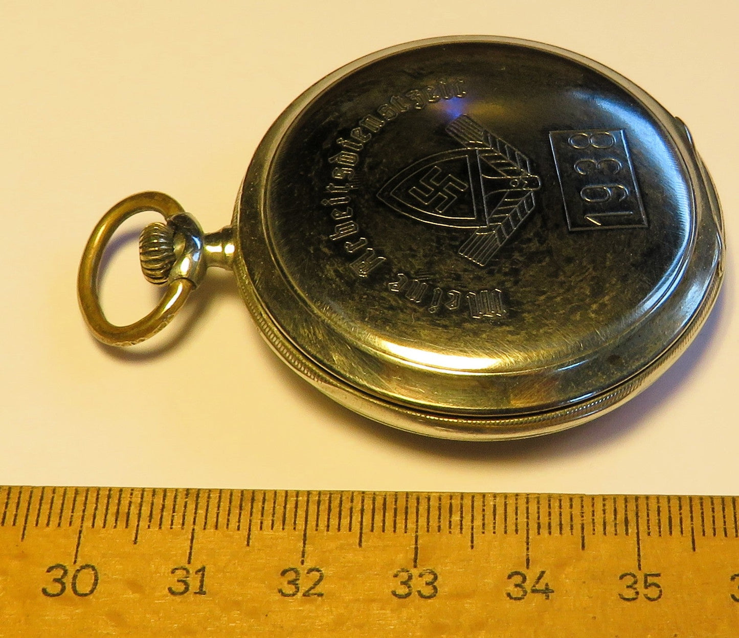 Zentra Cal. 62 Edelstahl Herren Taschenuhr Reichsarbeitsdienst 1938 - Sammler - Uhren